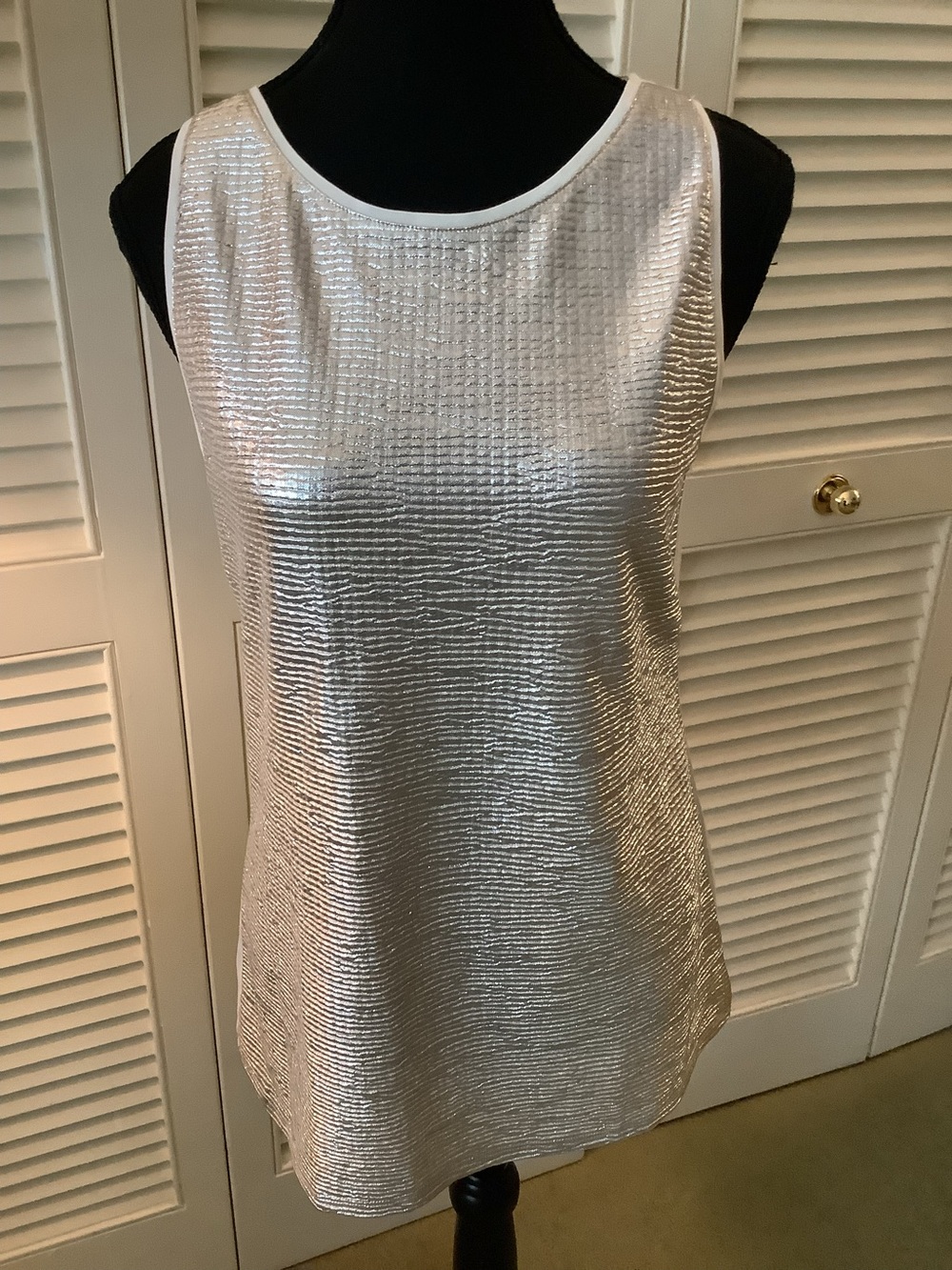 Tristan Silver Sleeveless Top - Medium
